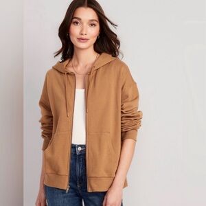 Old Navy Brown Zip-Up Hoodie - Medium